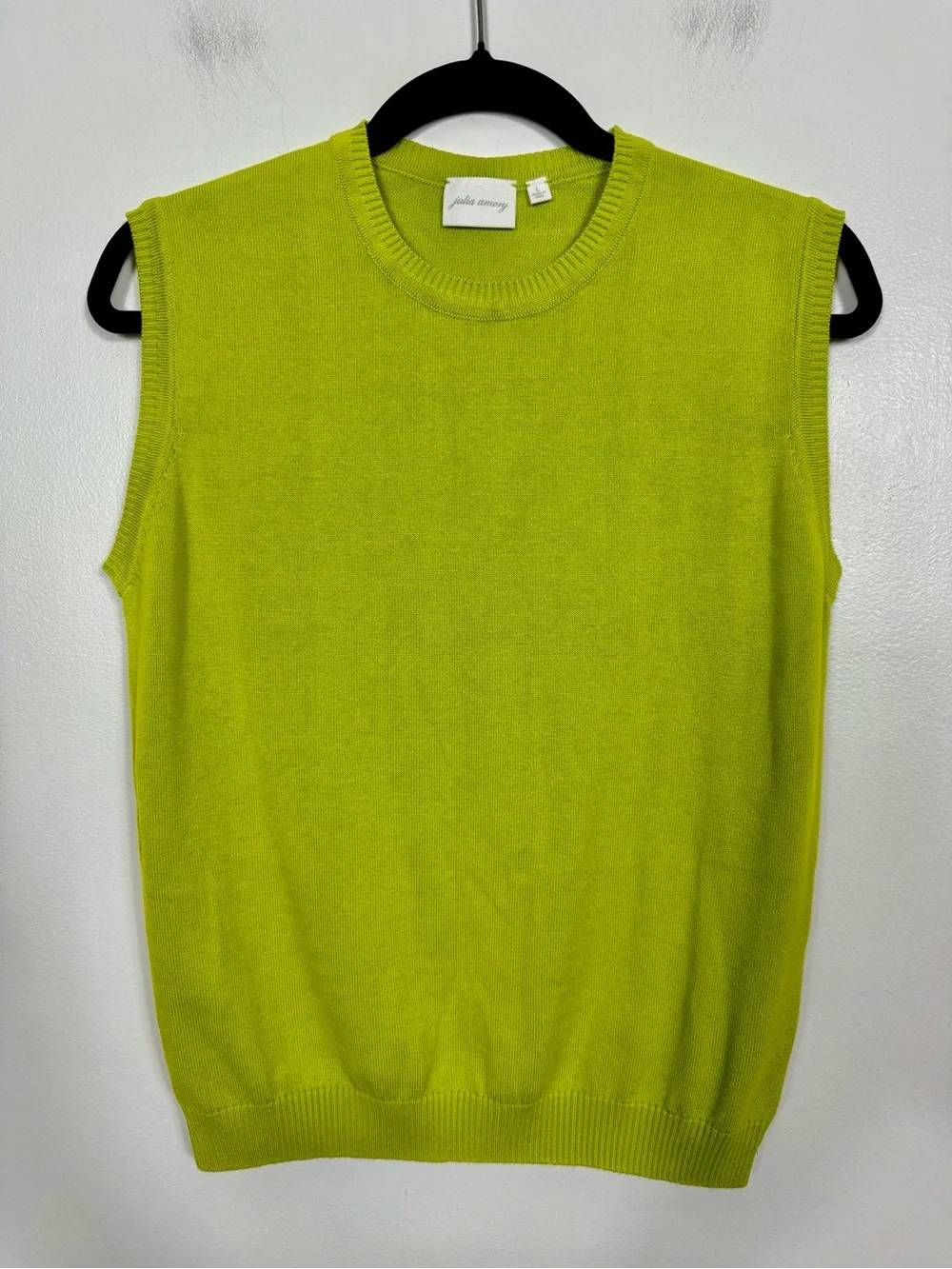 Julia Amory Tippi Top Sleeveless Knit Green Tank Top Large - Picture 2 of 5
